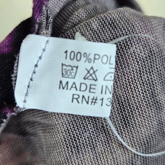 Very Moda Purple Animal Print Scarf Necklace Jewelry Multiple Ways to Style NWT - Picture 13 of 15